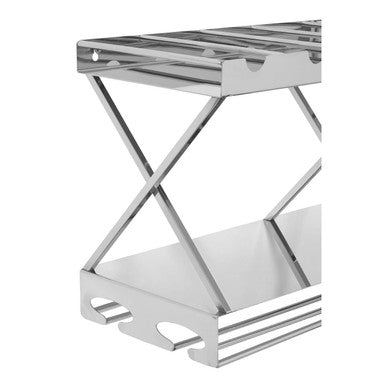 2 Tier 7 Bottle Silver Wine Rack | Novo