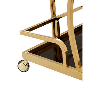 2 Tier Gold and Wavy Design Trolley | Novo