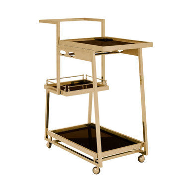 3 Tier Gold Finish Trolley | Novo