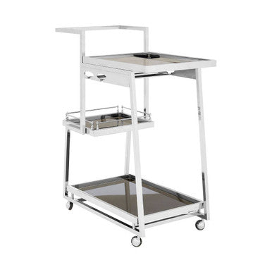 3 Tier Silver Finish Trolley | Novo