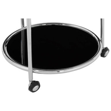 Round Silver Finish Trolley | Novo