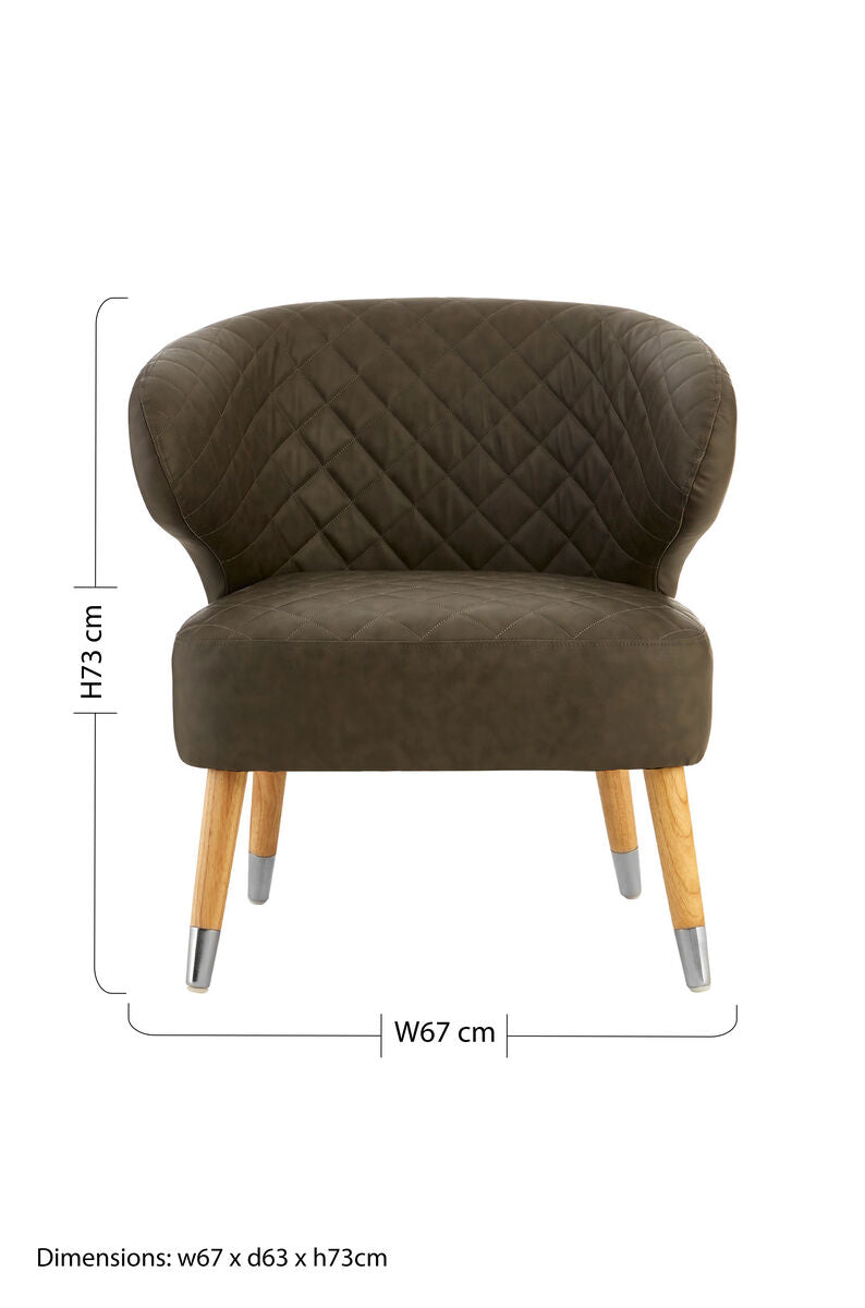 Brown Leather Effect Accent Chair | Richy
