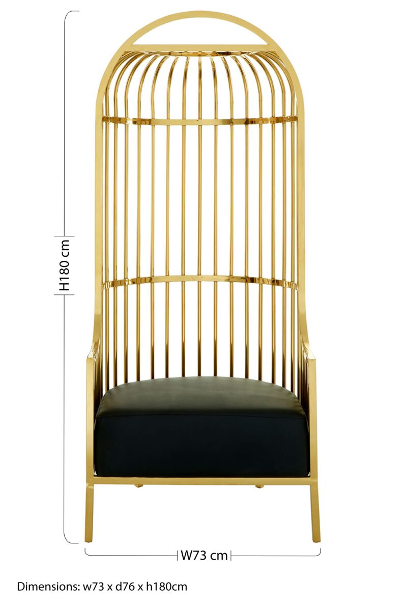 Eliza Gold Finish Dome Cage Chair