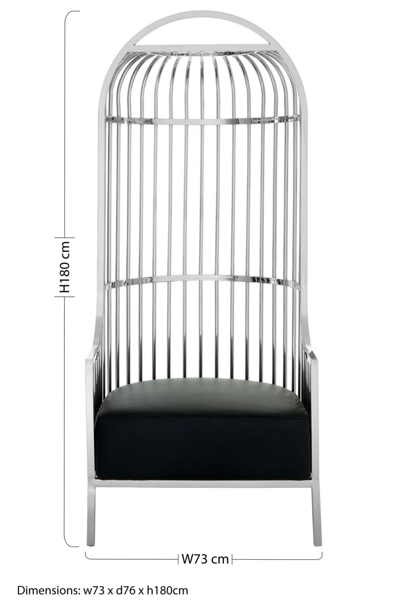 Silver Finish Dome Cage Chair | Eliza