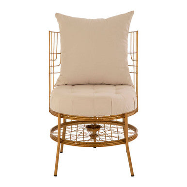 Mantis Gold Fabric Chair with Button Tufting