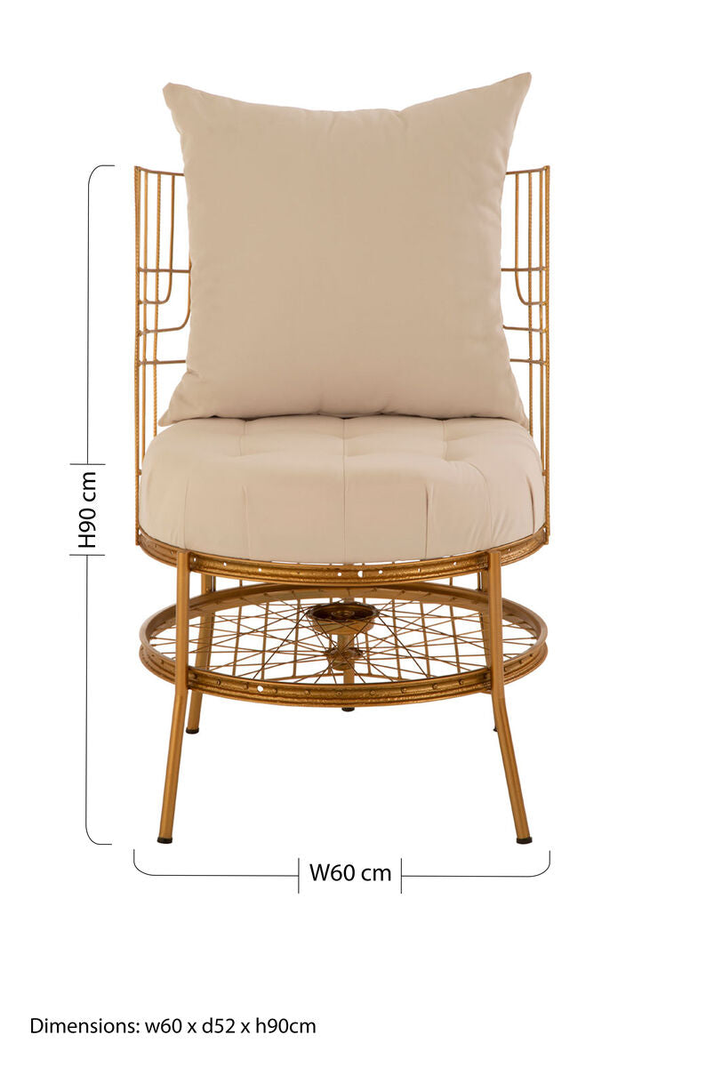 Mantis Gold Fabric Chair with Button Tufting