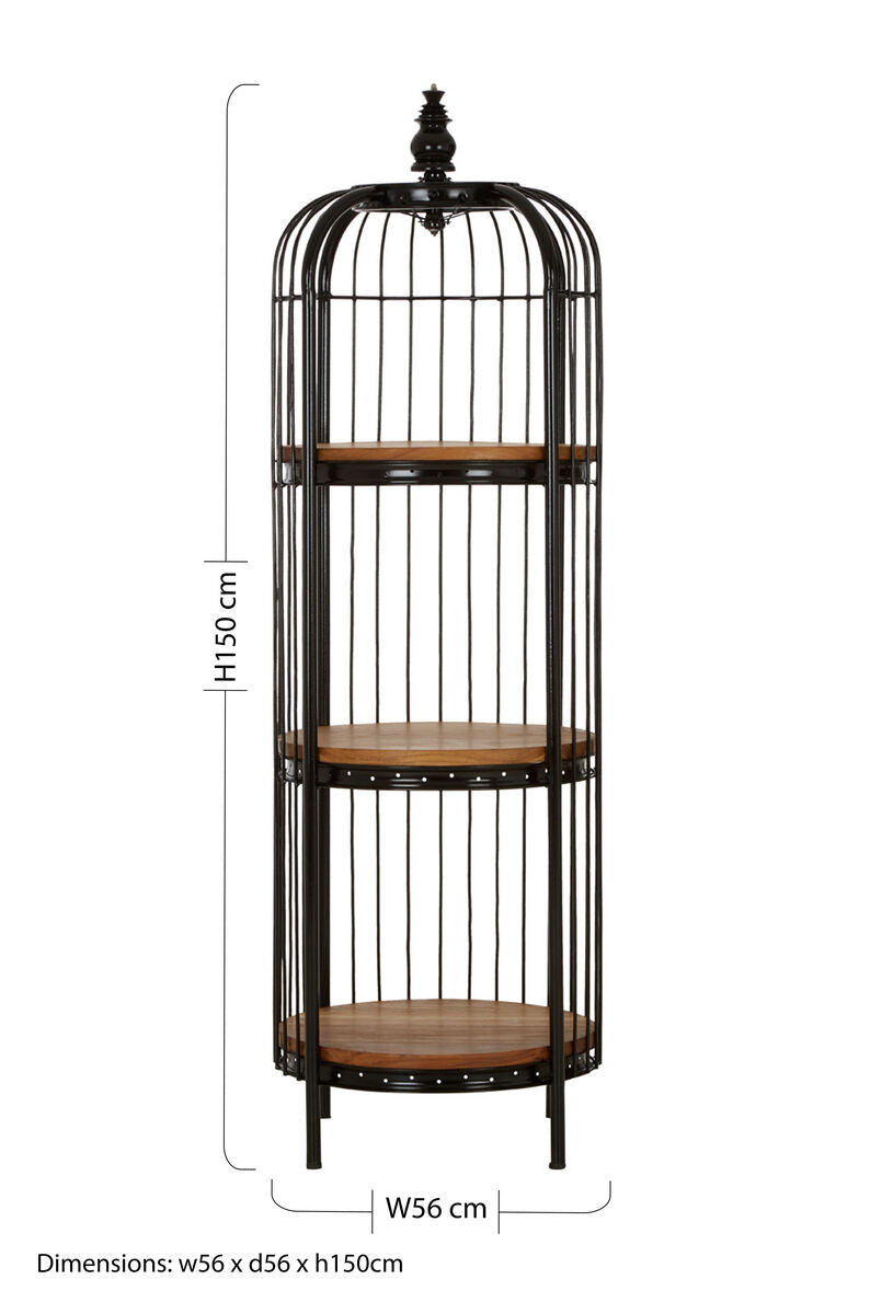 Medium 3 Tier Black Birdcage Shelf Unit | Mantis