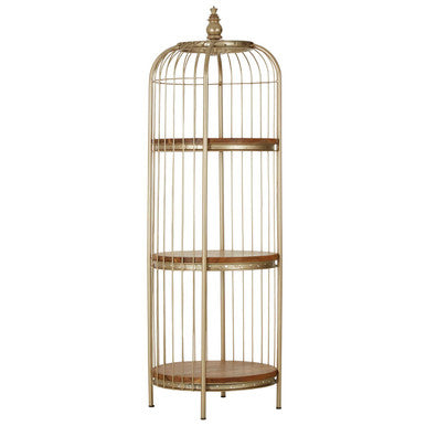 Mantis 3 Tier Champagne Gold Birdcage Shelf Unit