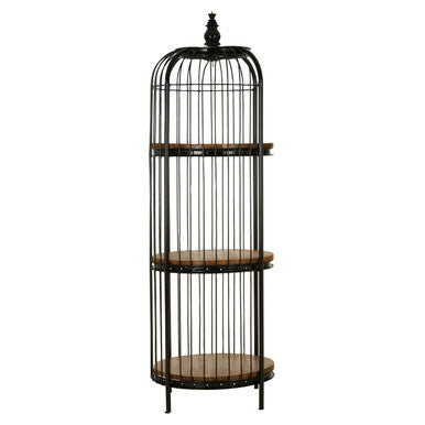 Small Black Finish Birdcage Shelf Unit | Mantis