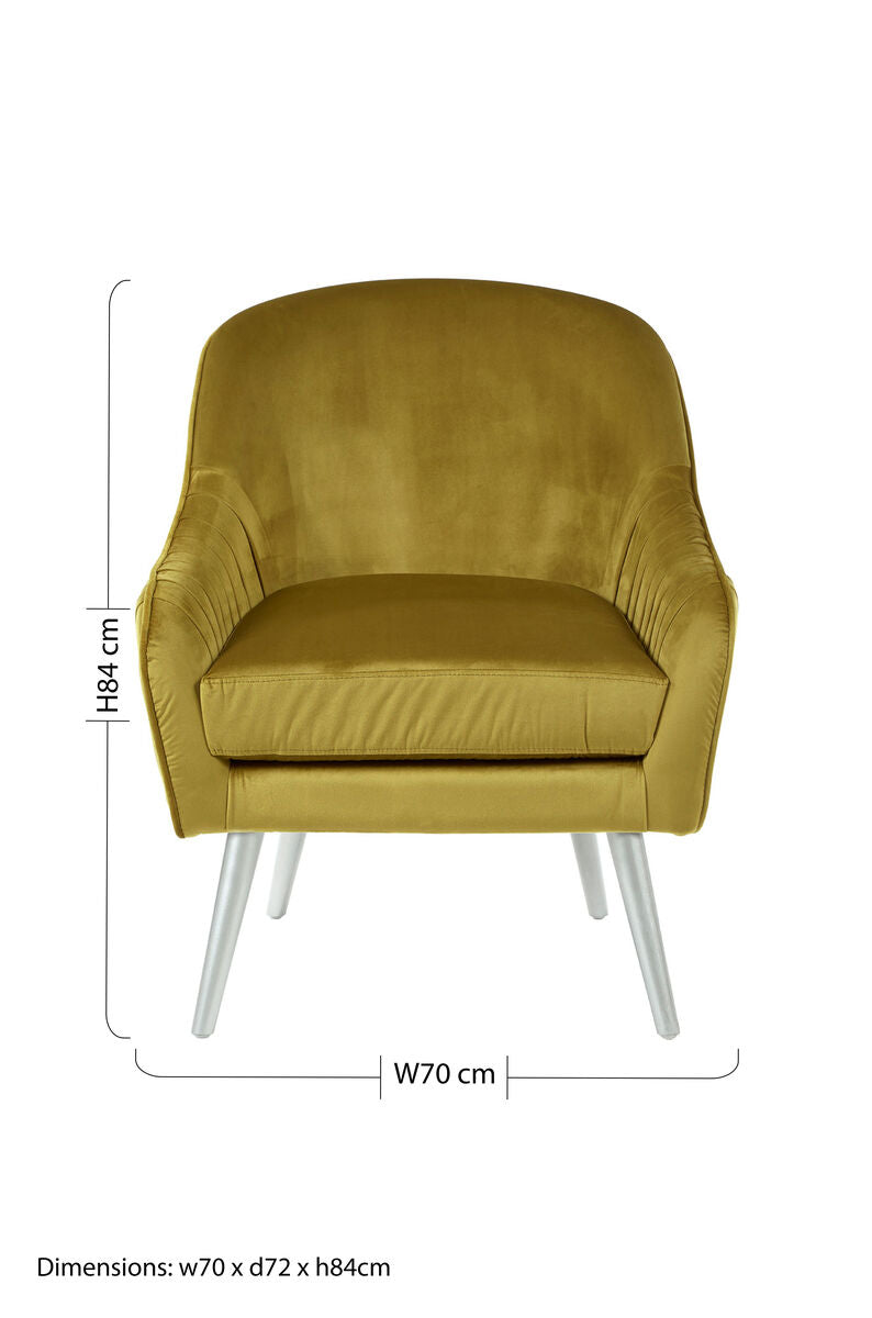 Louxor Mustard Velvet Armchair