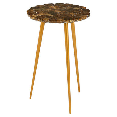 Relic Round Side Table with Agate Top