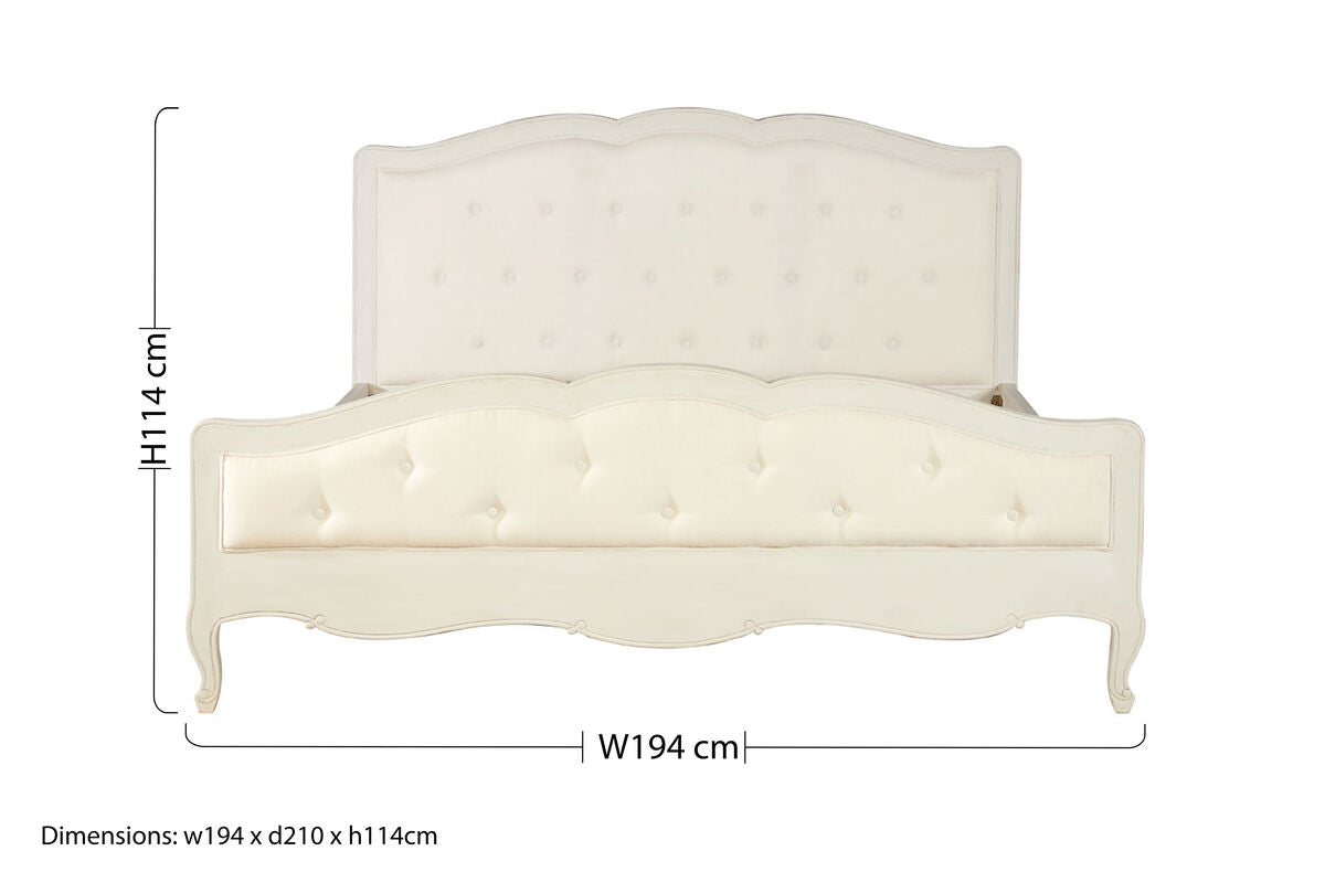 White Super Kingsize Bed | Loire