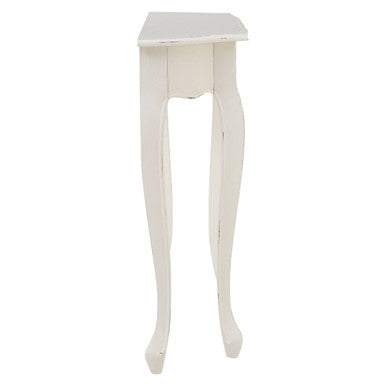 White Bayur Wood Console Table with Rustic Weathered Detail | Loire