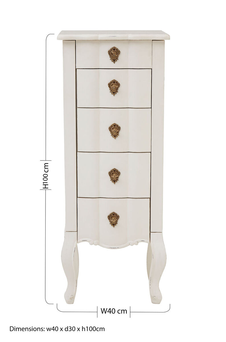 5 Drawer Small Chest White | Loire