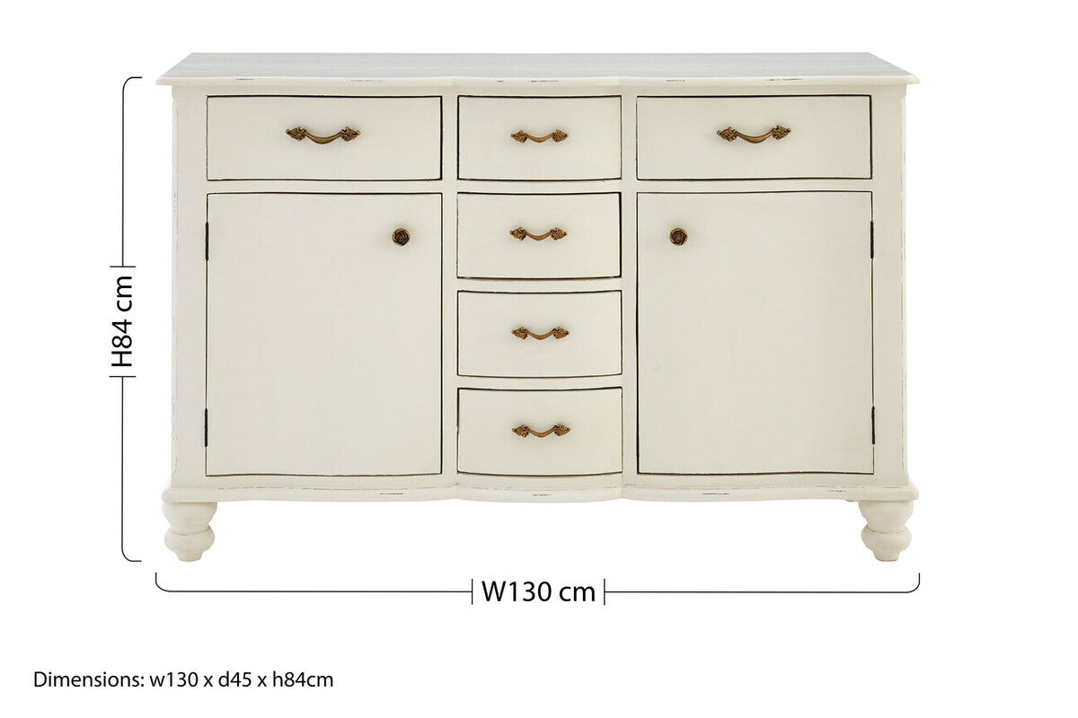 6 Drawer White Sideboard | Loire