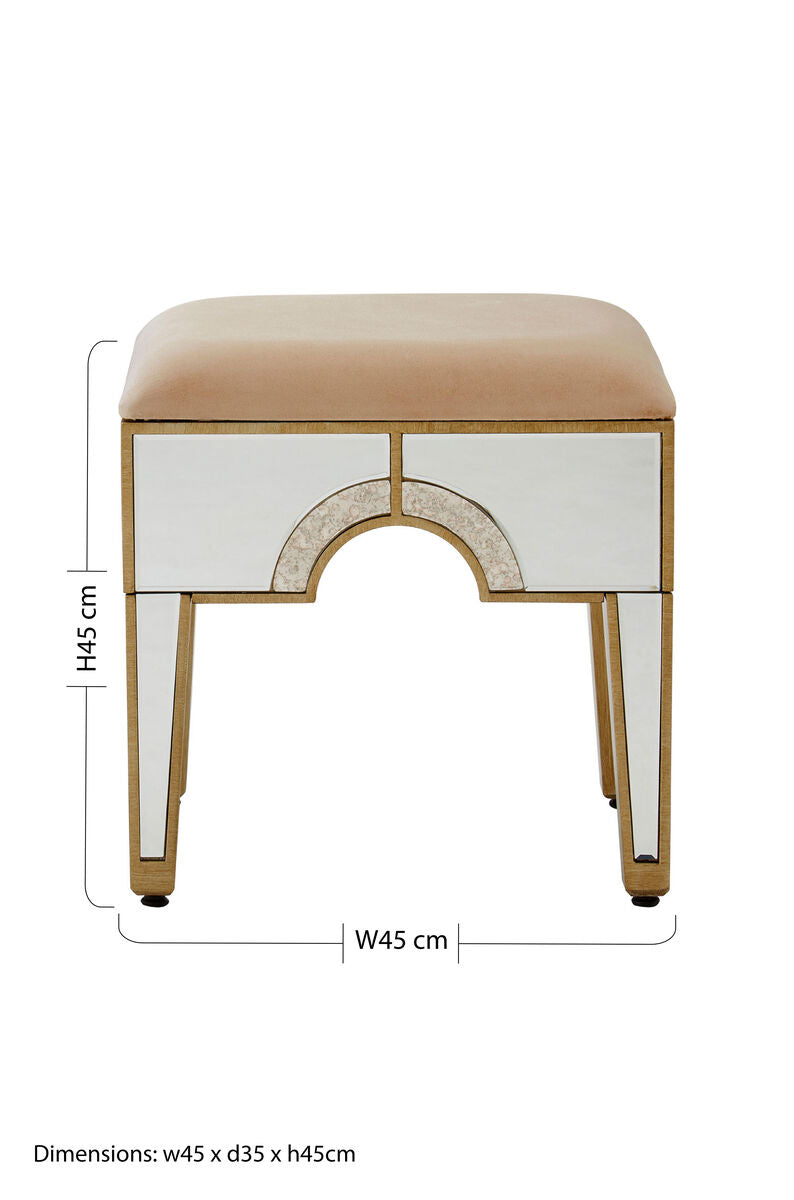 Knightsbridge Champagne Gold Fabric Stool