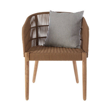 Opus Latte Woven Rope Armchair with Eucalyptus Wood Frame