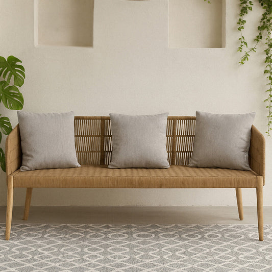 Opus 3 Seat Grey Sofa with Wooden Legs