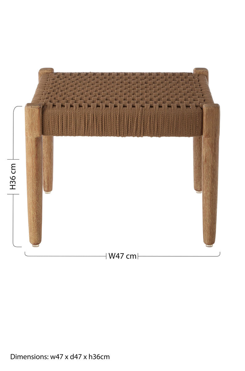 Opus Natural Rope Footstool with Woven Rope Seat