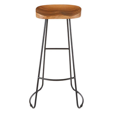 Acacia Wood Seat Bar Stool | Nandri