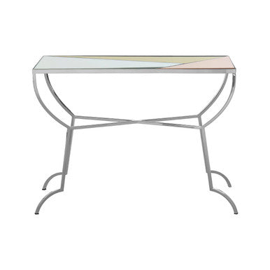 Console Table with Pastel Top and Silver Frame | Arbus