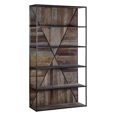 Midas 5 Tier Recycled Elm Wood Shelf Unit