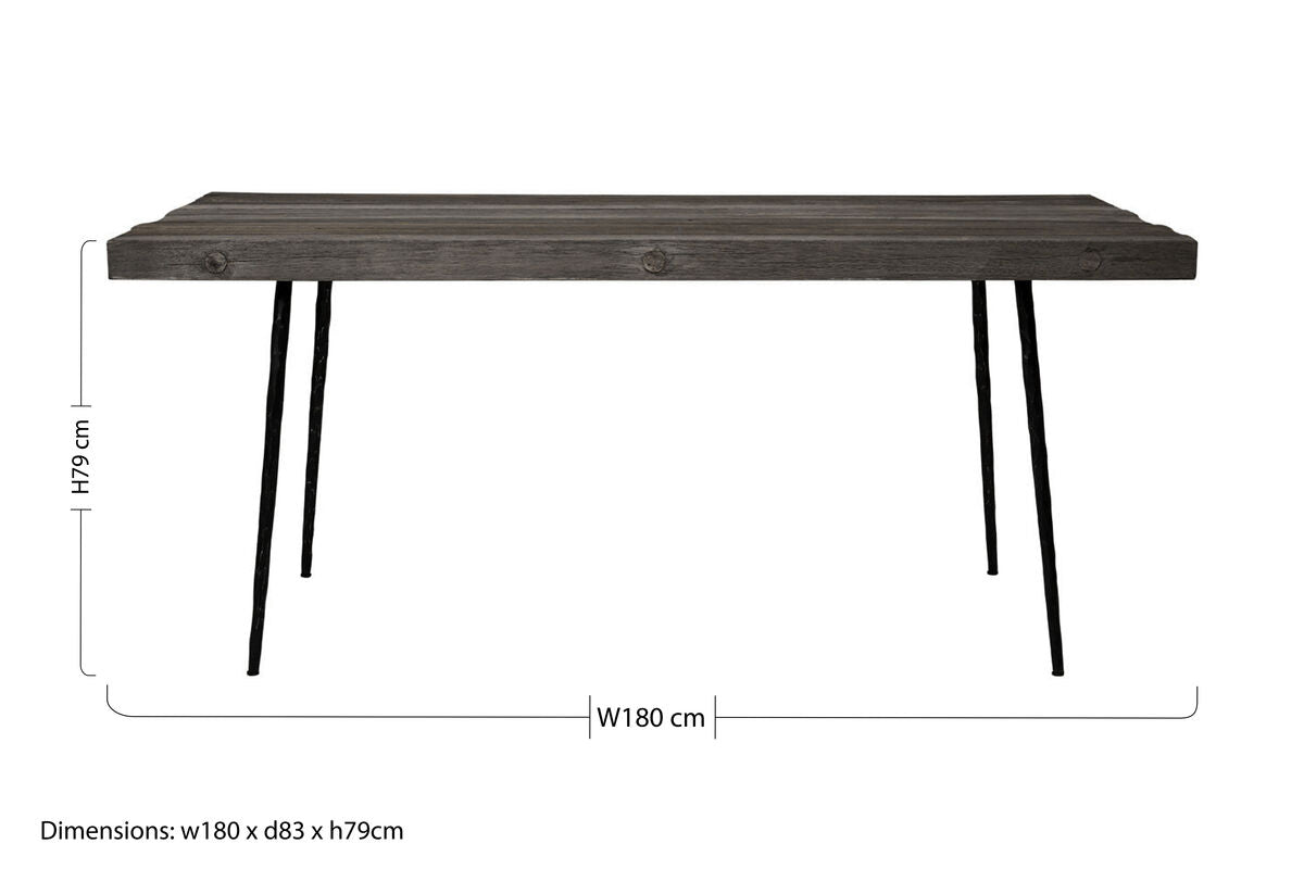Grey Oak Wood Rectangular Dining Table | Mason