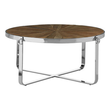 Brown Coffee Table with Elm Wood Top | Mitra
