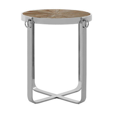 Brown Side Table with Elm Wood Top | Mitra