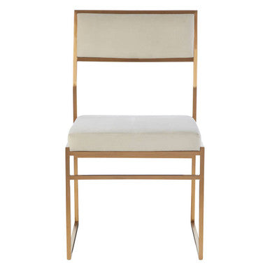 Milky White Velvet Dining Chair | Mian