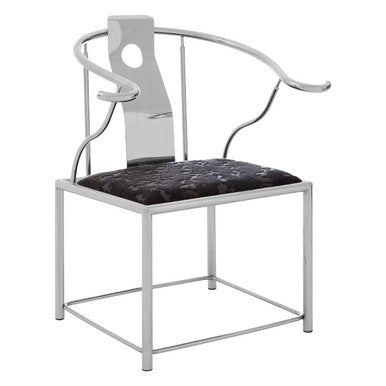 Yasmin Black Velvet Chair with Stainless Steel Frame