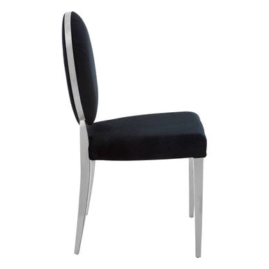 Yasmin Black Velvet And Silver Chair