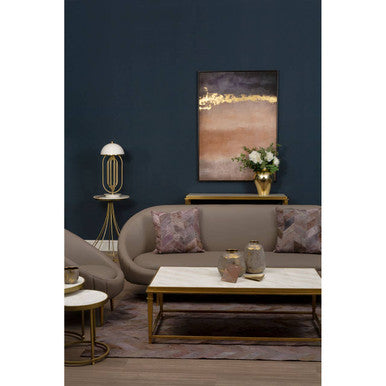 Lagero Brown Leather Effect Sofa