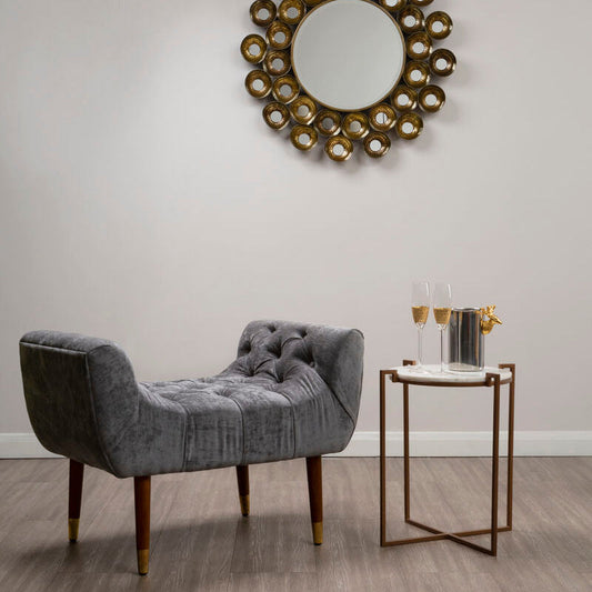 Shay Grey Chenille Stool
