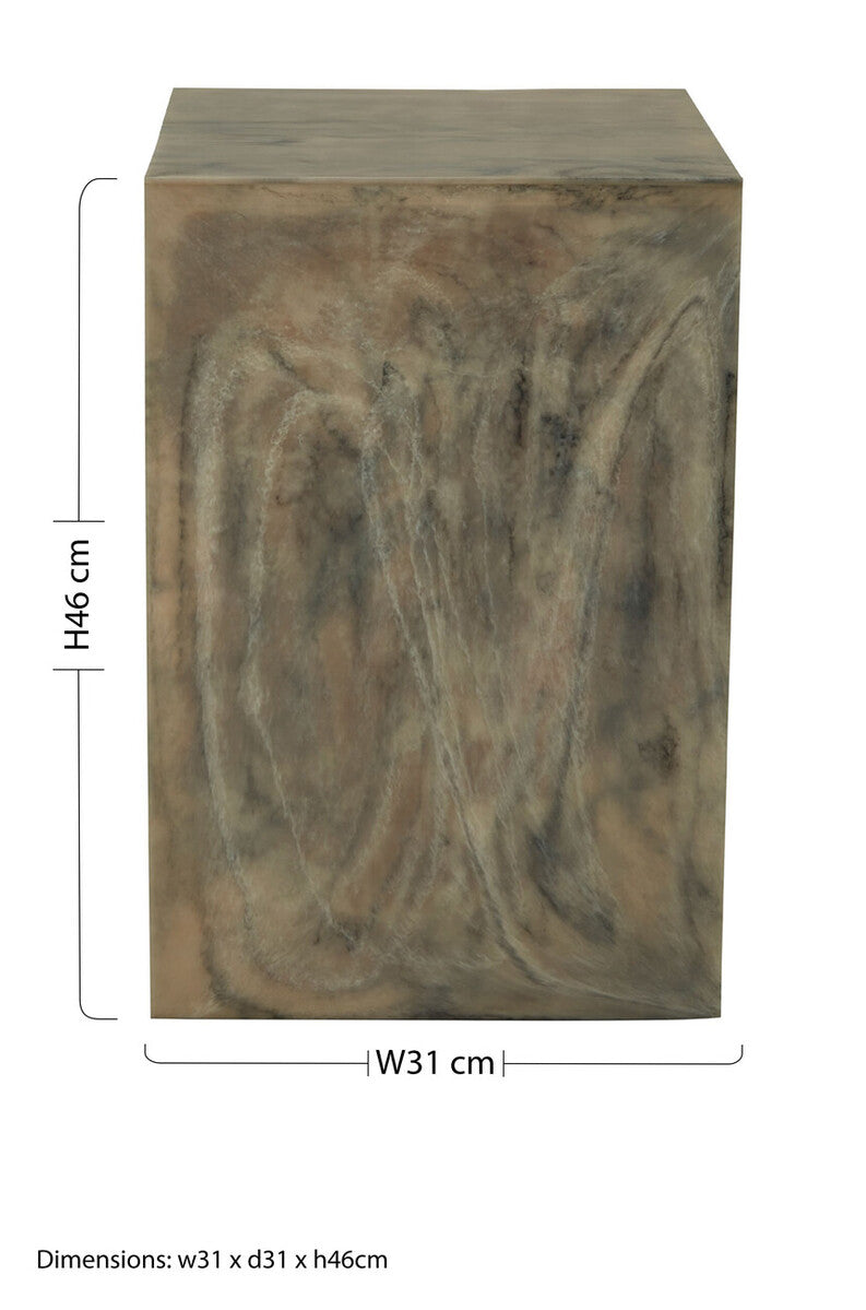 Rosado Marble Effect Side Table And Stool