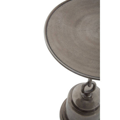 Black Nickle Finish Round Side Table | Zane