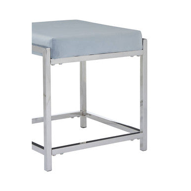 Powder Blue Velvet And Silver Stool | Allure