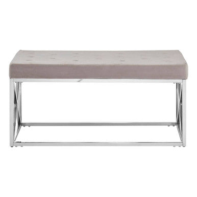 Allure Mink Velvet Bench with Smooth Finish
