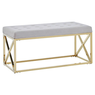 Allure Mink Velvet Bench with Button Tufting