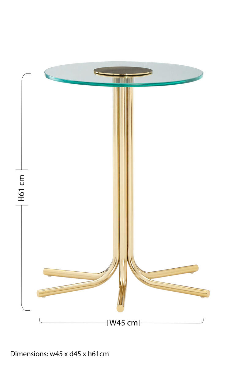 Miley Side Table With Glass Top