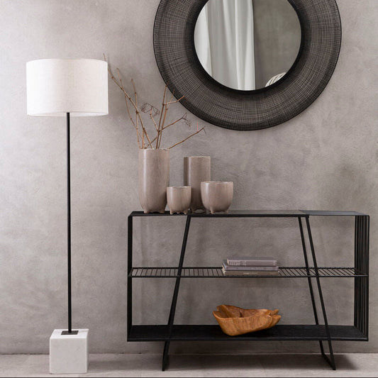 Trento Console Table With Grey Glass Top