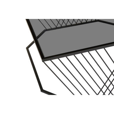 Trento Coffee Table With Grey Glass Top