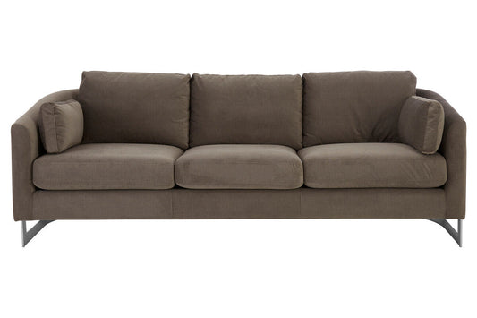 3 Seater Dark Grey Cotton Velvet Sofa | Freda