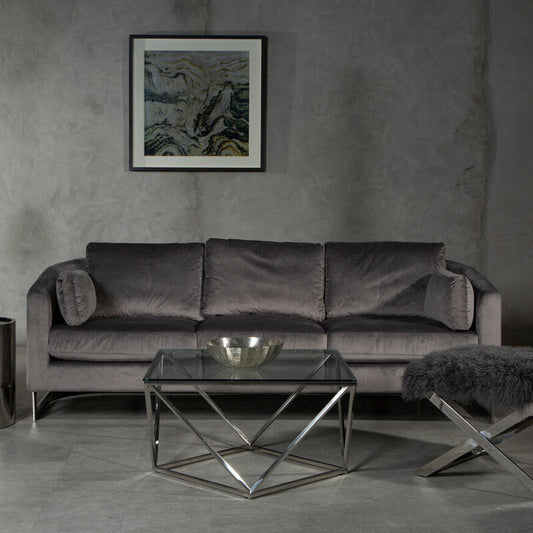 Freda 3 Seat Grey Sofa