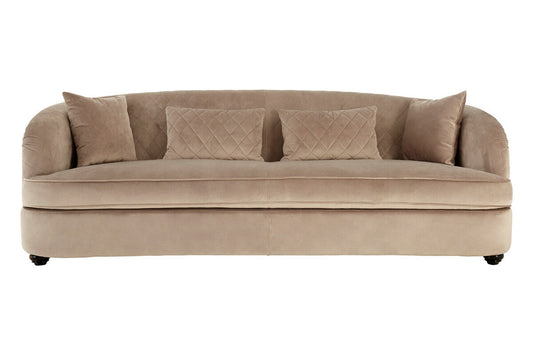 3 Seater Grey Cotton Velvet Sofa, Fiji