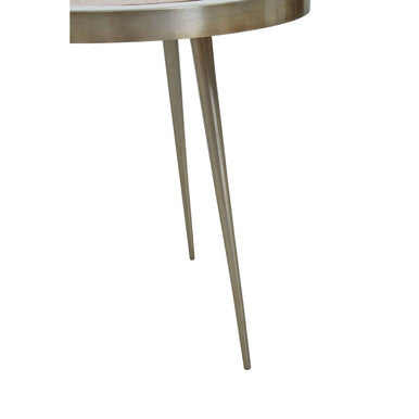 Almora Natural Acacia Wood Large Side Table with Gold Frame