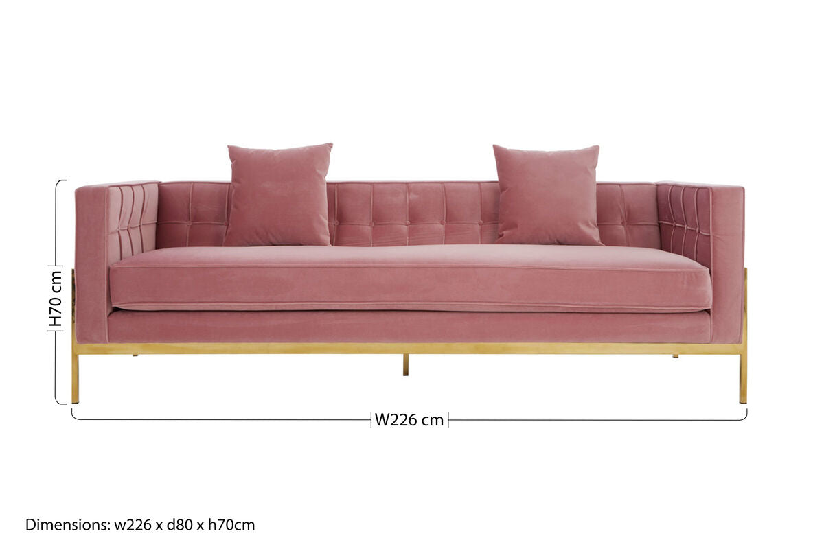 3 Seater Pink Sofa, Rena