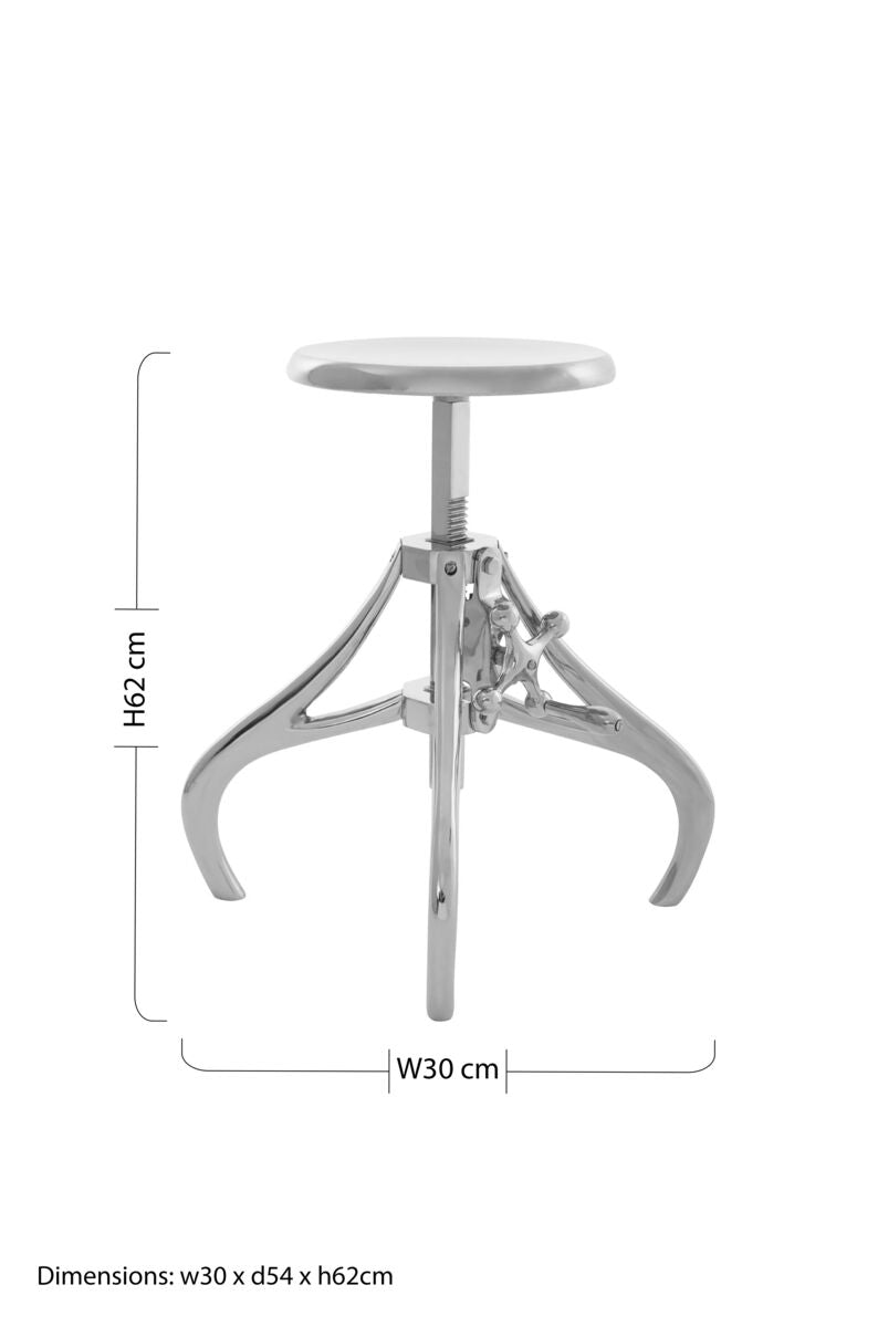 Maxi Silver Iron Stool