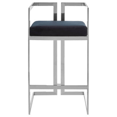 Azalea Bar Stool With Silver Frame