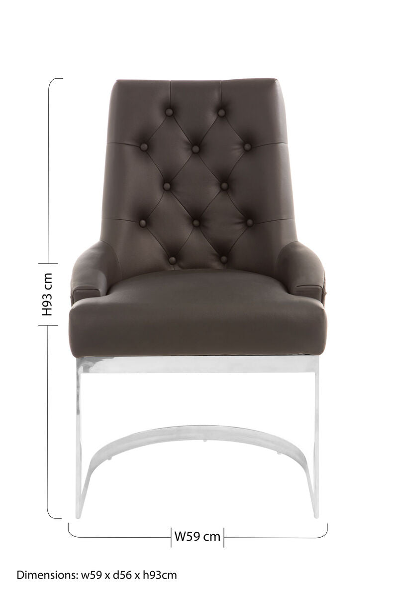 Tufted Black Faux Leather Dining Chair | Azalea
